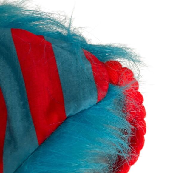Universal Studios Thing 1 2 Fuzzy Dr Seuss Hat Drawstring Funny Adult - Picture 6 of 9